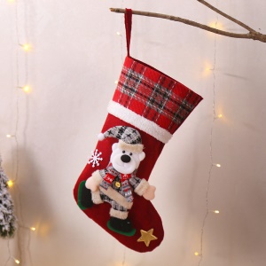 JINMINGGUAN accessoire de décoration de Noël à carreaux poupée de Noël