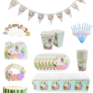 YIPAI Couvert Jetable vaisselle ensemble pour fête d'anniversaire
