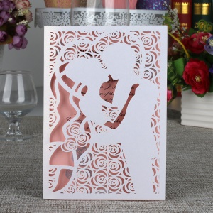 SWEET MADE Cartes d'Invitation de mariage sur papier nacré sculpté et ajouré