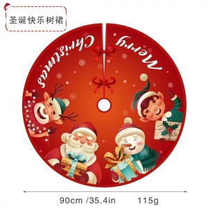 tapis d'arbre de Noël JINMINGGUAN imprimée en laine tirée