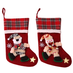 JINMINGGUAN accessoire de décoration de Noël à carreaux poupée de Noël
