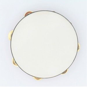 DICHI  Tambourin à 6 cloches  en cuir de vache avec une cloche dorée