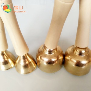 BAOSHAN cloche à percussion en métal avec poignée en bois