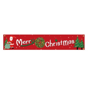 QIZHAN 100D Bannière de Noël en polyester avec impression numérique