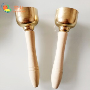 BAOSHAN cloche à percussion en métal avec poignée en bois