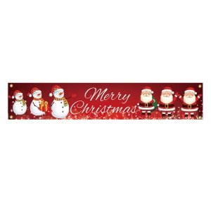 QIZHAN 100D Bannière de Noël en polyester avec impression numérique