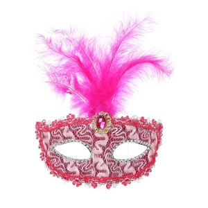 Masque de fête en cuir plume demi-visage
