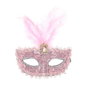 Masque de fête en cuir plume demi-visage