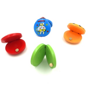 YIXIAO Castagnettes pour enfants animaux rond en bois