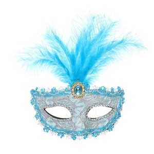 Masque de fête en cuir plume demi-visage