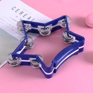 EASTTOP tambour pentagramme double anneau en fer inoxydable tampbourin