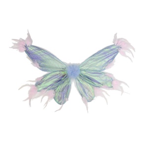 Ailes lumineuses avec plumes en tissu