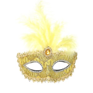 Masque de fête en cuir plume demi-visage