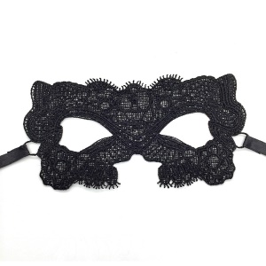 Masque de fête dentelle noir demi-visage