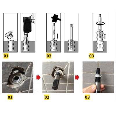 Extracteur de fil cassé de conduite d'eau à double extrémité