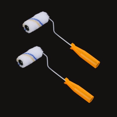 Rouleaux avec bande jaune et bleue mini 4 pouces