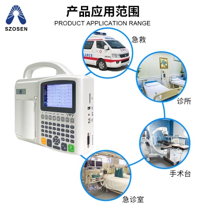 SZOSEN Electrocardiogramme Portable écran couleur six canaux numérique