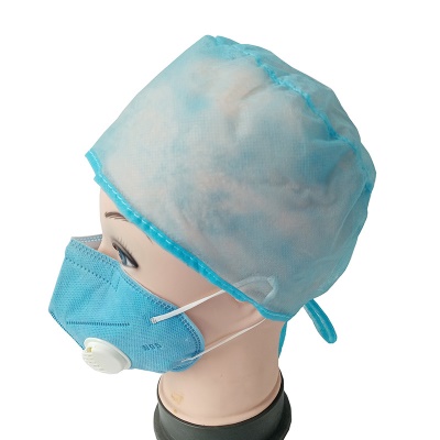Casquette d'infirmière jetable avec laçage réglable Imperméable à la poussière et respirant