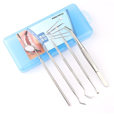 Outils dentaires Set de 6 pièces en acier inoxydable boîte en fer