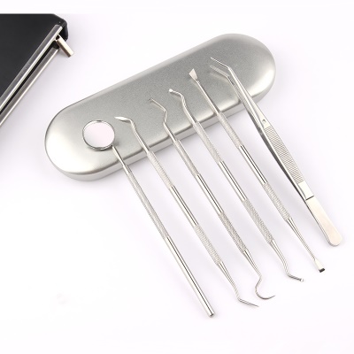 Outils dentaires Set de 6 pièces en acier inoxydable boîte en fer