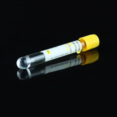 Collecteur de sang sous vide jetable séparateur de gel + procoagulant pour l'analyse biochimique rapide du sérum séparé Verre PET