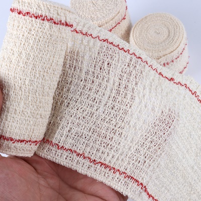 DONGSHENG bandage en coton rouge/bleu ligne ridée