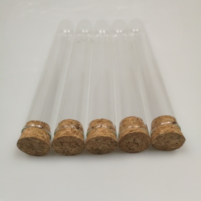 QUIUJING  Tube à essai en verre avec fond rond transparent et bouchon en bois