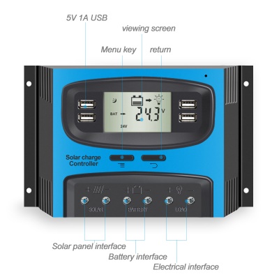 BYGD  Régulateur d'énergie solaire 50A écran LCD