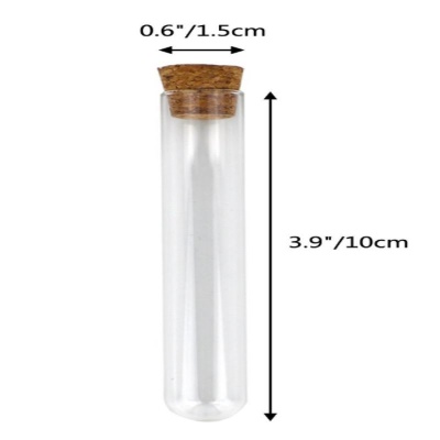 HUIYA  Tube à essai en plastique jetable avec bouchon en bois
