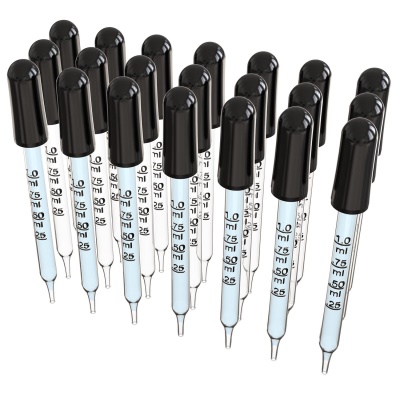 HUIYA Compte-gouttes en verre  avec tête en caoutchouc noir gradué 1ml