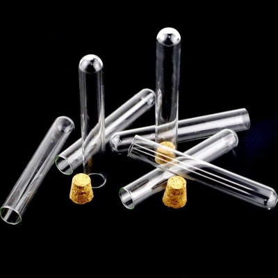 HUIYA  Tube à essai en plastique jetable avec bouchon en bois