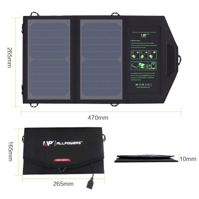 ALLPOWERS Chargeur solaire Technologie de rafraîchissement solaire Technologie de stabilisation de tension intelligente