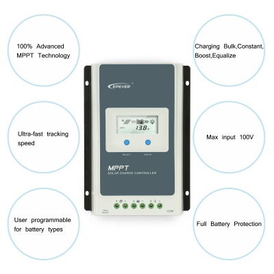 PowMr  Régulateur solaire 1210AN 10A tout en aluminium