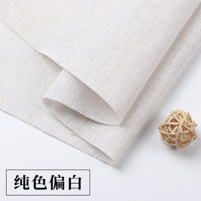 QINXIU Tissu coton et lin  couleur unie
