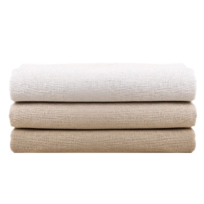 QINXIU Tissu coton et lin  couleur unie