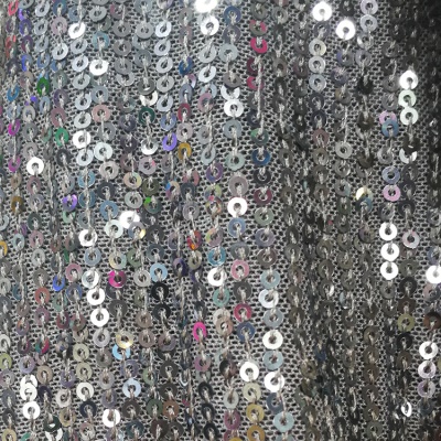 Tissu paillettes 3mm fil de soie de polyester