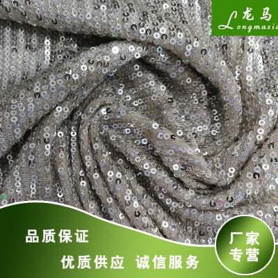 Tissu paillettes 3mm fil de soie de polyester