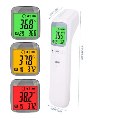 Thermomètre infrarouge sans contact Affichage à 3 couleurs