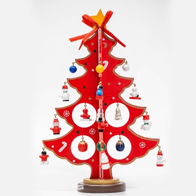 Arbre de Noël  de table en bois peint