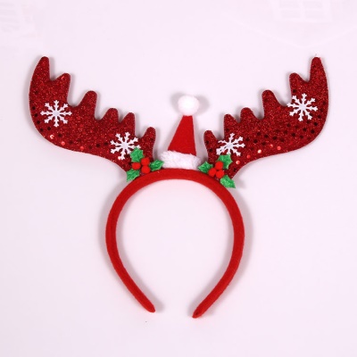 Bandeau de cheveux en forme de bois de cerf  de Noël avec paillettes