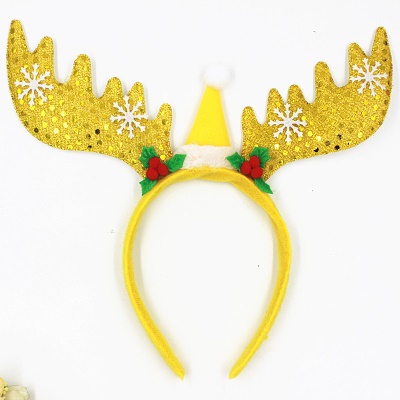 Bandeau de cheveux en forme de bois de cerf  de Noël avec paillettes