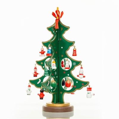 Arbre de Noël  de table en bois peint