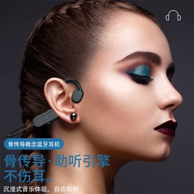 Casque Bluetooth sans fil à conduction osseuse monté sur le cou et non dans l'oreille