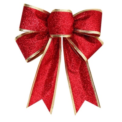 porte-bonheur arbre de noël en tissu doré