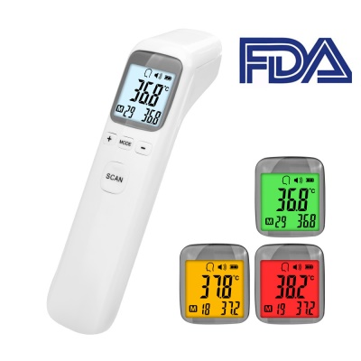 Thermomètre infrarouge sans contact Affichage à 3 couleurs