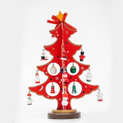 Arbre de Noël  de table en bois peint
