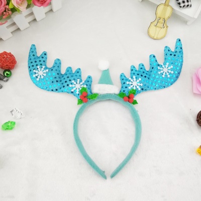 Bandeau de cheveux en forme de bois de cerf  de Noël avec paillettes