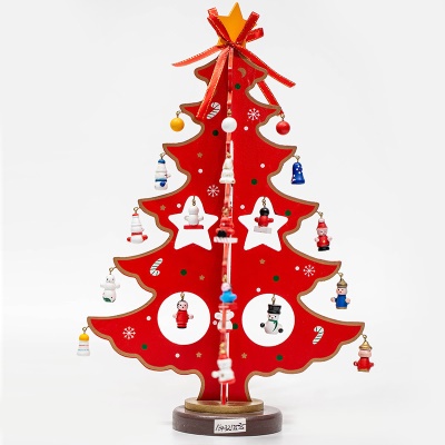 Arbre de Noël  de table en bois peint