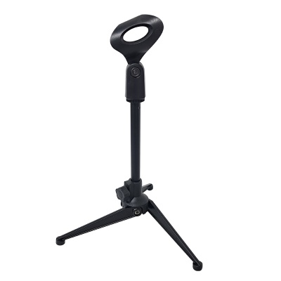 Support microphone relevable à trois pieds en alliage de zinc