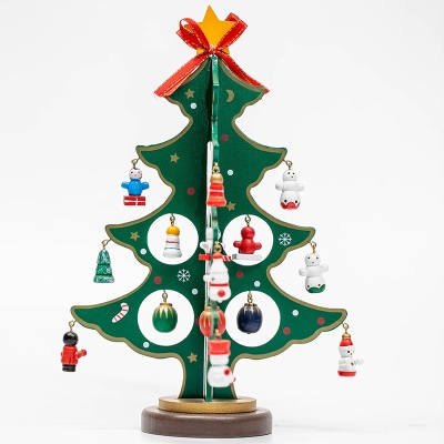 Arbre de Noël  de table en bois peint